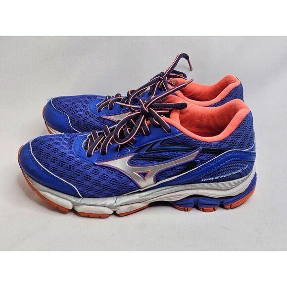 Mizuno Wave Inspire 12 Running Shoes Womens Size 6.5 Blue/Orange - Picture 1 of 9